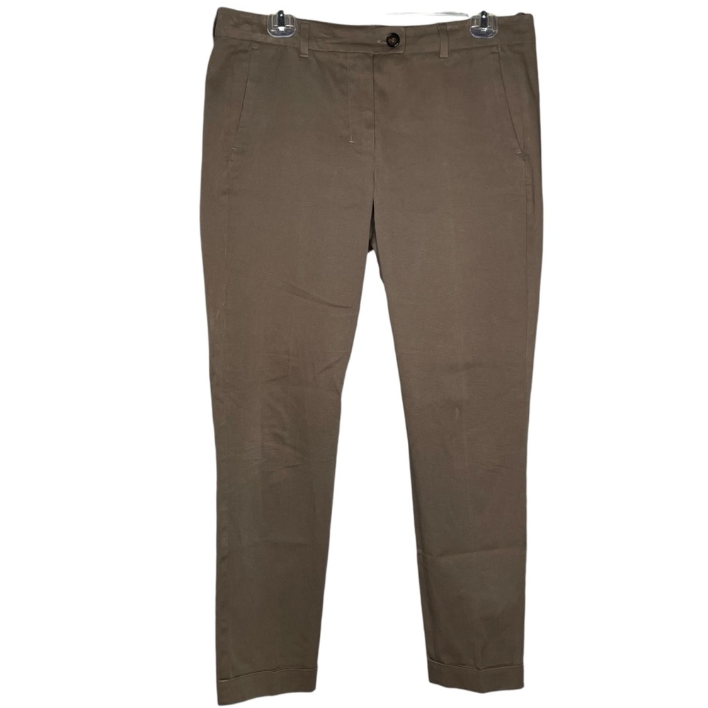 S’ MaxMara trouser pants tan brown slim straight cuffed leg US women’s size 8